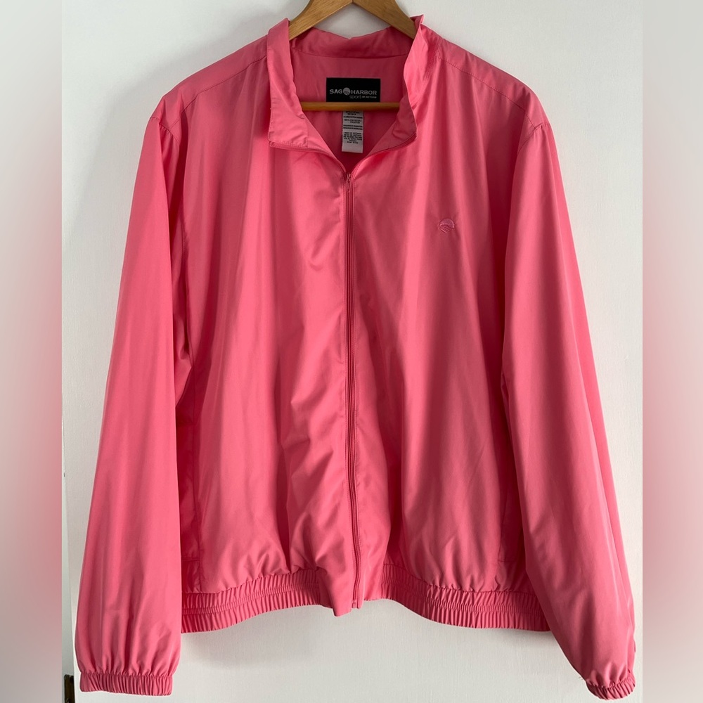Sag Harbor Women's Vibrant Pink Lightweight Jacket, size: XL